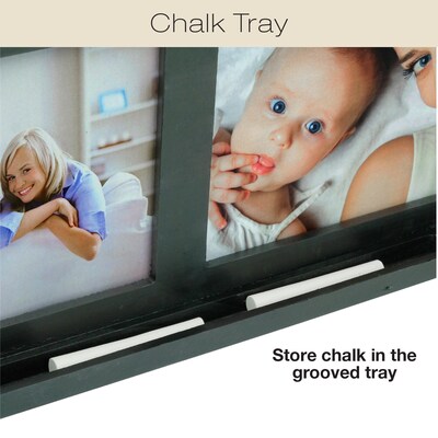 Excello Global Products Barndoor Picture Frame with Chalkboard, Black (EGP-HD-0413B)