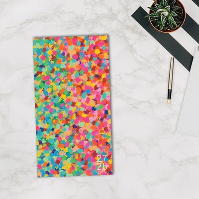 2026-2028 Willow Creek Confetti Pop 3.5" x 6.5" Monthly Wall Calendar, Assorted Colors (66034)
