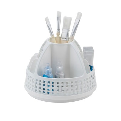 Thinkspace 8-Compartment Rotating Weave Organizer, White, 2/Pack (AVT38869-2)