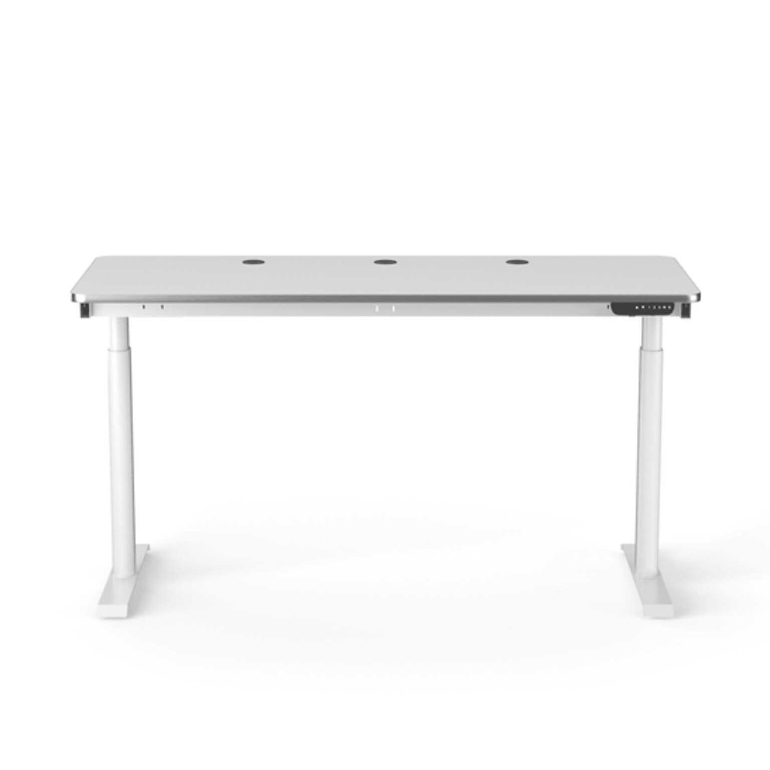 VersaDesk PowerLift 60W Electric L-Shaped Adjustable Standing Desk, White (PLSDR6024-WW-APP)