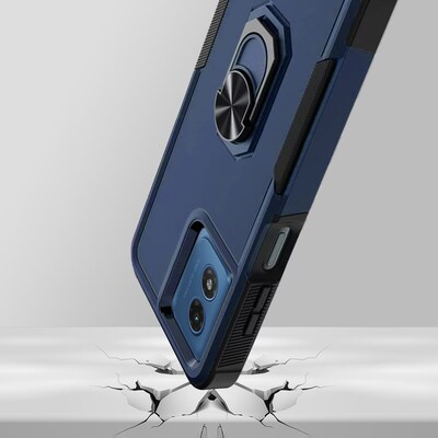 SaharaCase Raider Series Rugged Case for Motorola Moto G Play, Shock Absorbing, Navy Blue (CP00560)