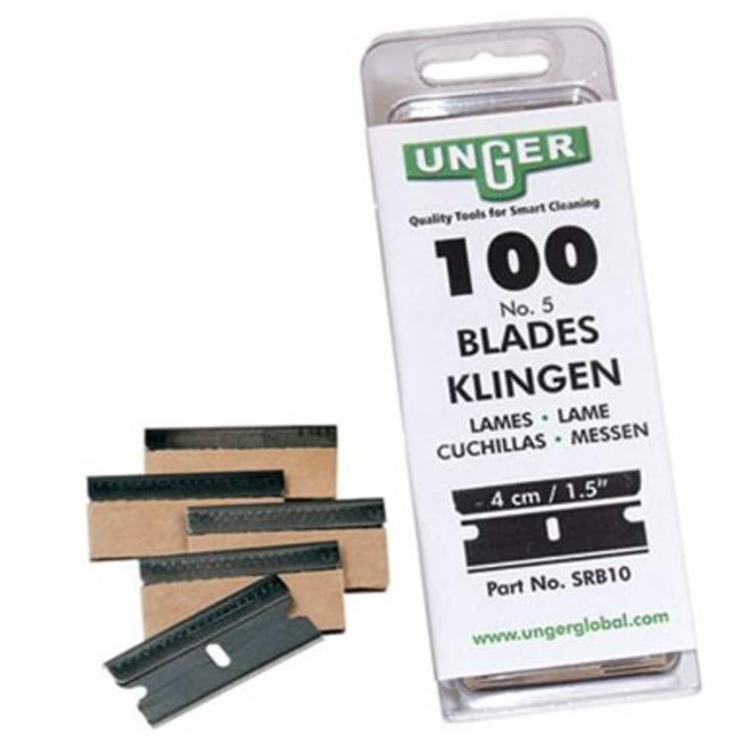 Unger Safety Scraper Replacement Blades, #9, Stainless Steel, 100/Box (UNGSRB30)