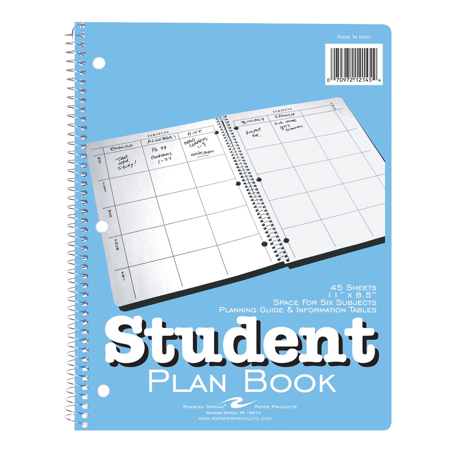 Roaring Spring Paper Products 8.5 x 11 Academic Year Weekly Planner, Light Blue (12145)