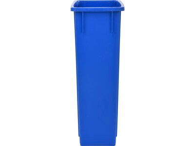 Alpine Industries Polypropylene Recycling Bin with Dolly, 23 Gallon, Blue (ALP477-BLU2-PKD)