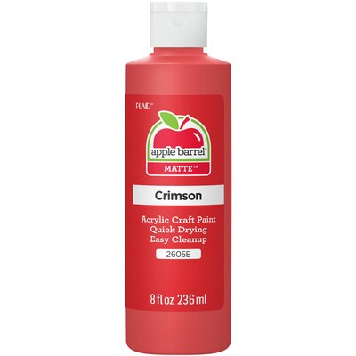 Apple Barrel Acrylic Paint Matte, 8oz., Crimson, 6/Pack (APP2605E-6)