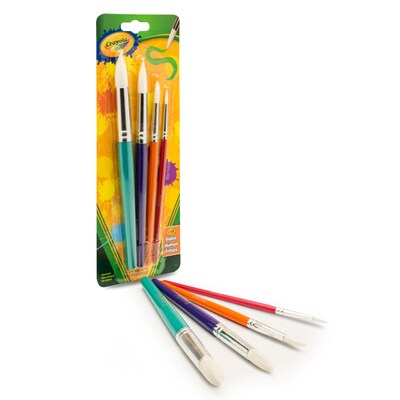 Crayola Big Paintbrush Set, Round, 4/Pack, 4 Packs/Bundle (BIN053521)