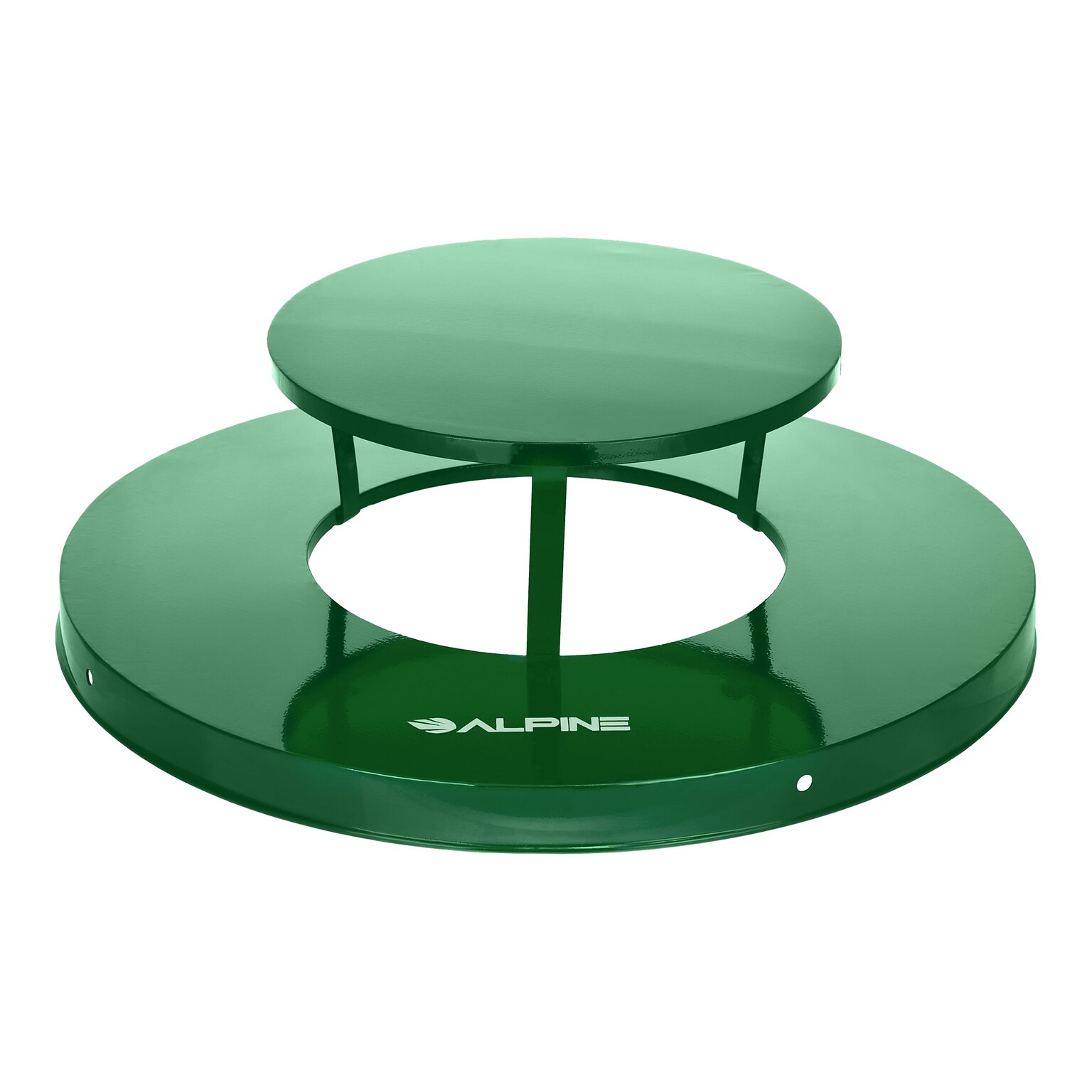 Alpine Industries Metal Outdoor Rain Bonnet Lid for 38-Gallon Waste Receptacle, Green (479-38-A-GRN)