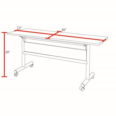 Regency Kobe 72" x 30" Flip Top Mobile Training Table with Modesty- Mahogany (MKFTM7230MH)