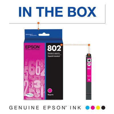 Epson T802 Magenta Standard Yield Ink Cartridge (T802320-S)