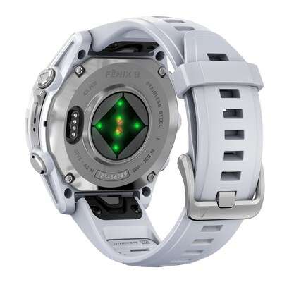 Garmin fenix 8 AMOLED Multisport GPS Smartwatch, Stainless Steel & Whitestone, 43mm (GRM0290300)