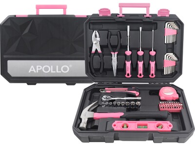 Apollo Tools Essential Tool Set, 65-Piece, Pink (DT0001P)