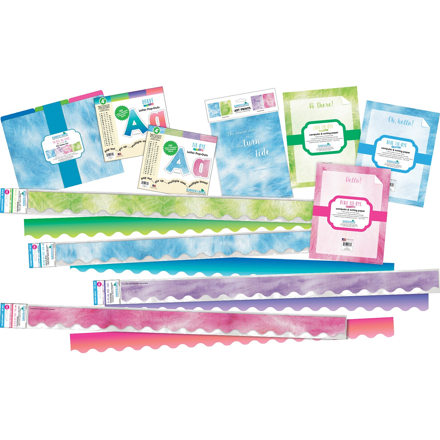 Barker Creek Bulletin Board Set, Tie-Dye and Ombré, 778/Set (4363)