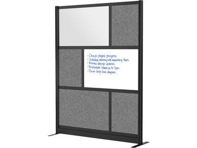 Luxor Workflow Series 6-Panel Freestanding Modular Room Divider System Starter Wall with Whiteboard,