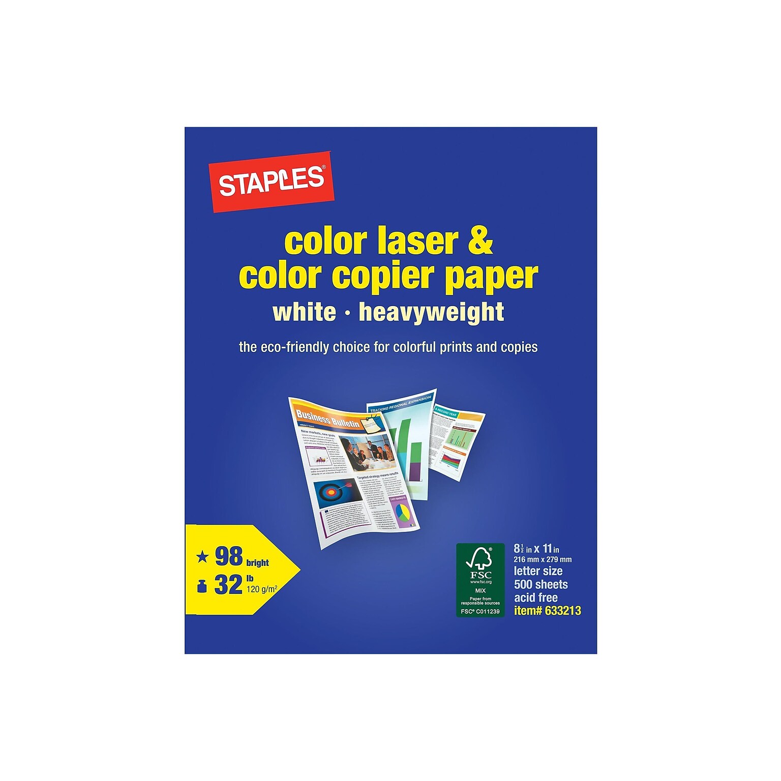 Staples 8.5-Inch X 11-Inch Laser Paper 32 Lbs. 98 Brightness 500/Rm