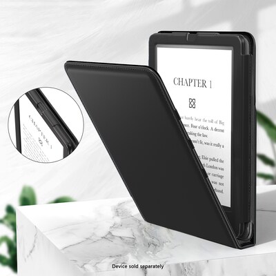 SaharaCase Indy Series Folio Case & ZeroDamage Protector for Kindle Paperwhite (2024) and Colorsoft, Black (TB00435-ZD-T69)