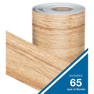 Carson Dellosa Education Grow Together Rolled Straight Borders, 3" x 65', Light Wood Grain, 3/Bundle (CD-108510-3)
