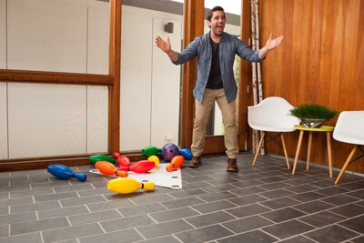 Champion Sports Plastic Bowling Pin Set, Assorted Colors, 10/Set (CHSBP10CLR)