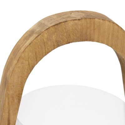 Lalia Home 15" Organix Contemporary Natural Wood Accented Table Desk Lamp, Translucent Glass Shade (LHT-4010-NA)