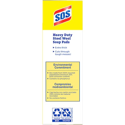 S.O.S CloroxPro Steel Wool Soap Pads, 15/Box (88320)