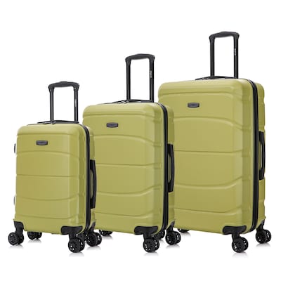 DUKAP Sense 3-Piece Hardside Spinner Carry-On Luggage Set, TSA Checkpoint Friendly, Green (DKSENSML-GRN)