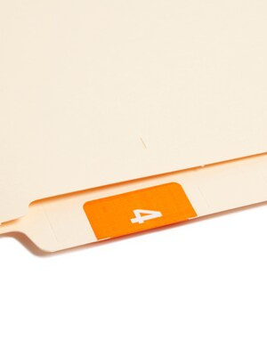 Smead DCC Labels File Folder Label, 4, Orange, 250 Labels/Pack (67424)