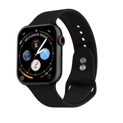 LAX Dual Clasp Silicone Band for Apple Watch, Black