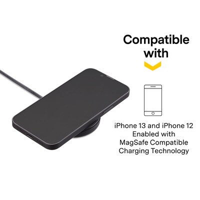 NXT Technologies™ Wireless Magnetic Charger Bundle for Most Smartphones, Black (NX60457)