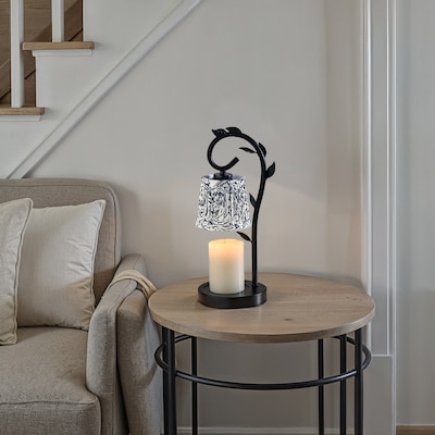 Simplee Adesso Ivy Candlewarmer 14.75" Halogen Table Lamp, Black/White (SL1193-01)
