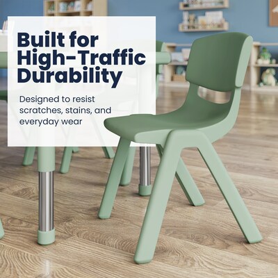 Flash Furniture Emmy Rectangular Activity Table Set, 48" x 24", Height Adjustable, Sage (YCX13RECTTBSGEE)