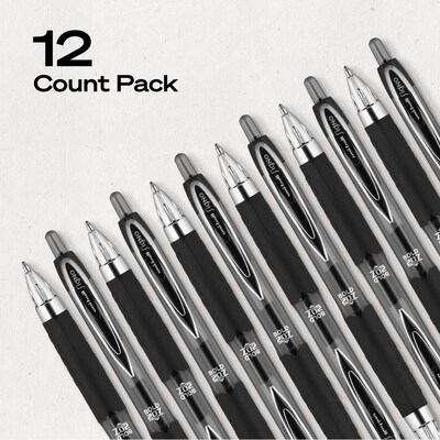 uniball 207 Retractable Gel Pens, Bold Point, 1.0mm, Black Ink, Dozen (1790895)