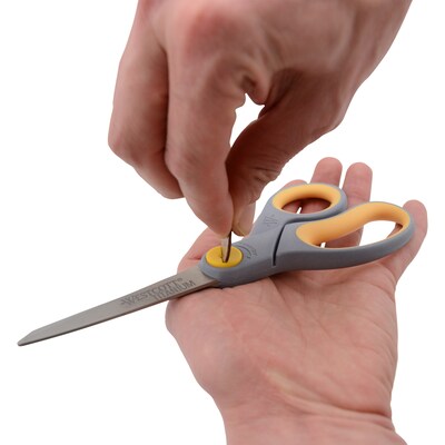 Westcott Titanium Bonded 8 Titanium Heavy Duty General Purpose Scissor, Pointed Tip, Gray/Yellow, 2/Pack (13901)