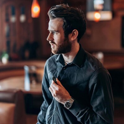 KENWOOD C-Ring Earbud Headset with In-Line Push-To-Talk Microphone, Black (KHS-31C)