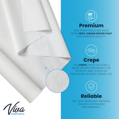 Viva Comfort 125' x 18" Exam Table Paper, Crepe, 12/Pack (ADIME916-C-18-MK)