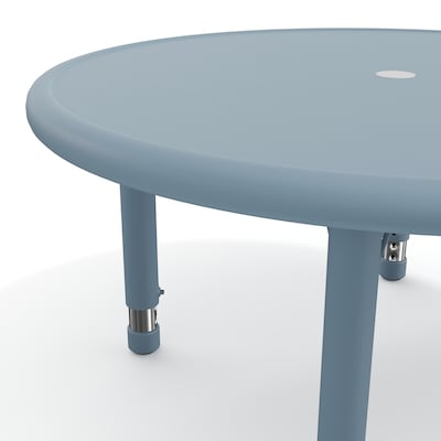 Flash Furniture Wren 33" Round Activity Table, Height Adjustable, Dusty Blue (YUYCX072RDTBDTB)