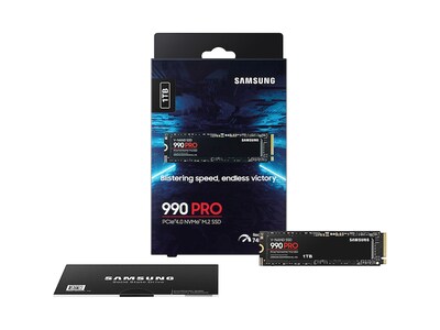 Samsung 990 PRO 1TB M.2 PCI Express 4.0 Internal Solid-State Drive, V-NAND (MZ-V9P1T0B/AM)