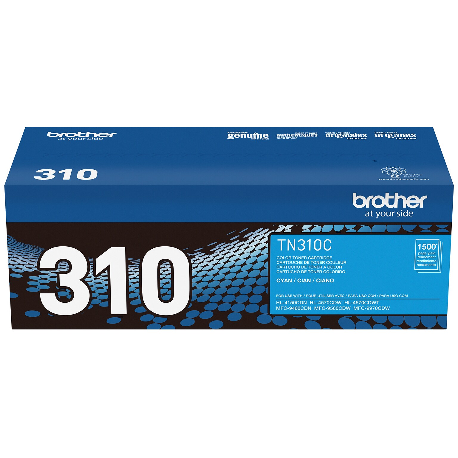 Brother TN-310 Cyan Standard Yield Toner Cartridge, Print Up to 1,500 Pages   (TN310C)