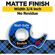 Scotch Wall-Safe Transparent Clear Tape Refill, 0.75 x 22.22 yds., 1 Core, 2 Rolls/Pack (813S2)