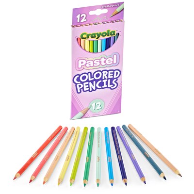 Crayola Pastel Kids Colored Pencils, Multicolored, 12/Pack (BIN682030)
