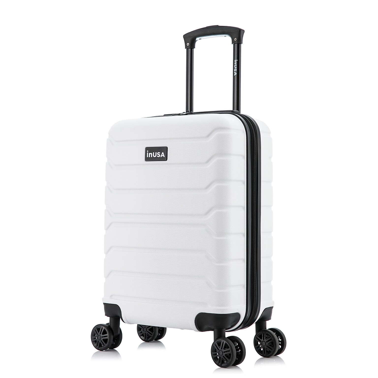 InUSA Trend 20 Hardside Carry-On Suitcase, 4-Wheeled Spinner, TSA Checkpoint Friendly, White (IUTRE00S-WHI)