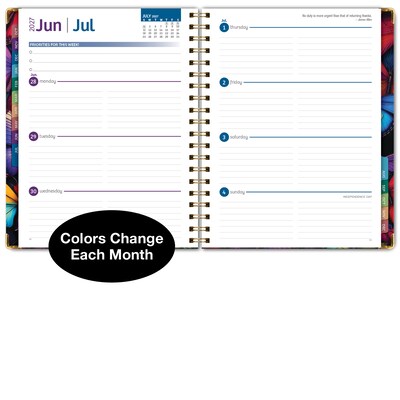 2027 Excello Brands 9" x 11" Weekly & Monthly Standard Planner, Paperboard Cover, Colorful Butterflies (FSHN-CY27-8511-58)
