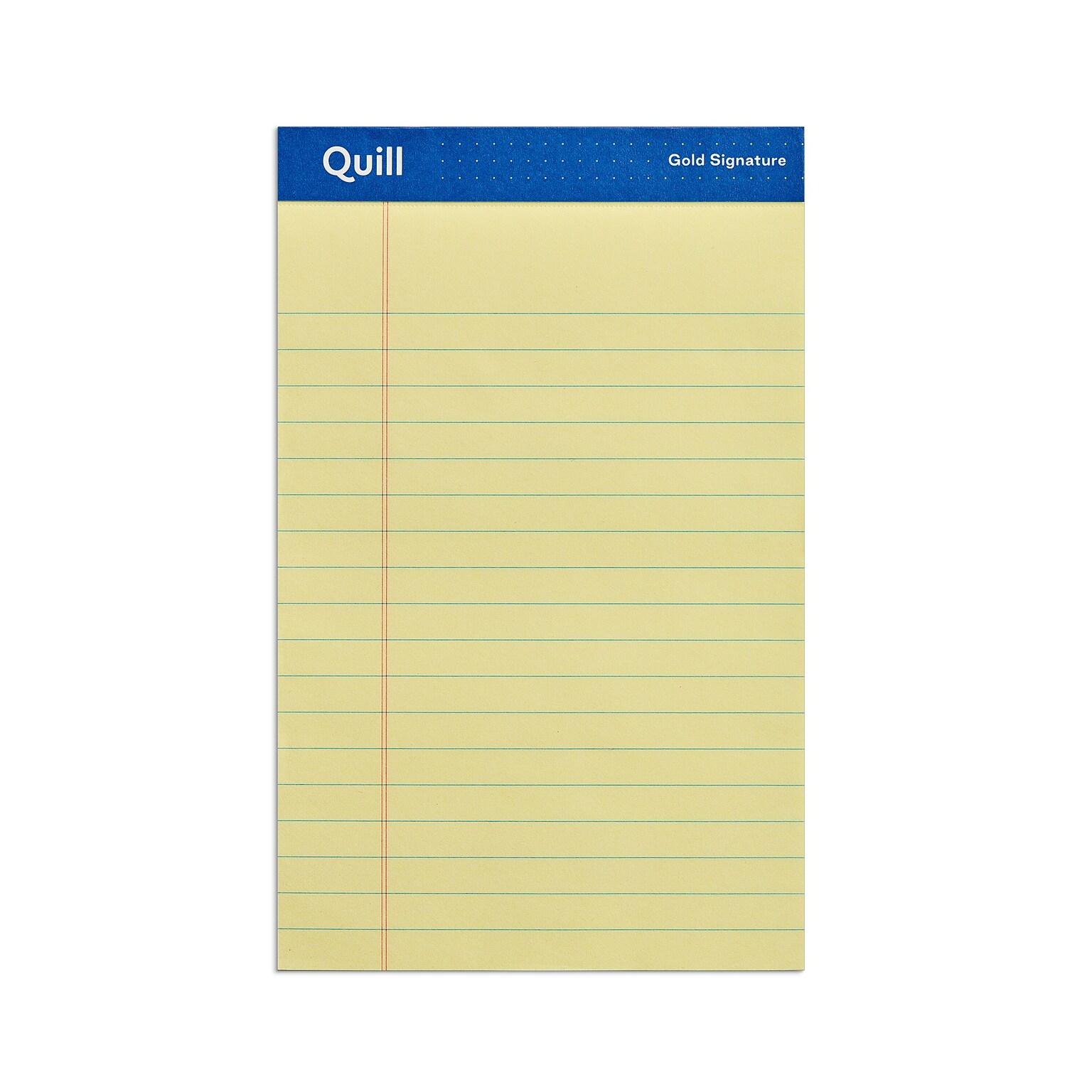 Quill Brand® Gold Signature Premium Series Legal Pad, 5x 8, Legal Ruled, Canary Yellow, 50 Sheets/Pad, 12 Pads/Pack (742274)