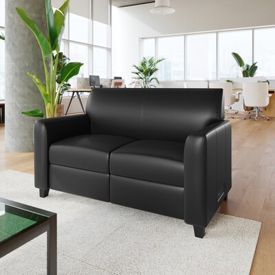 Flash Furniture Agent 52.5W LeatherSoft Loveseat, Black (BT827U2BK)