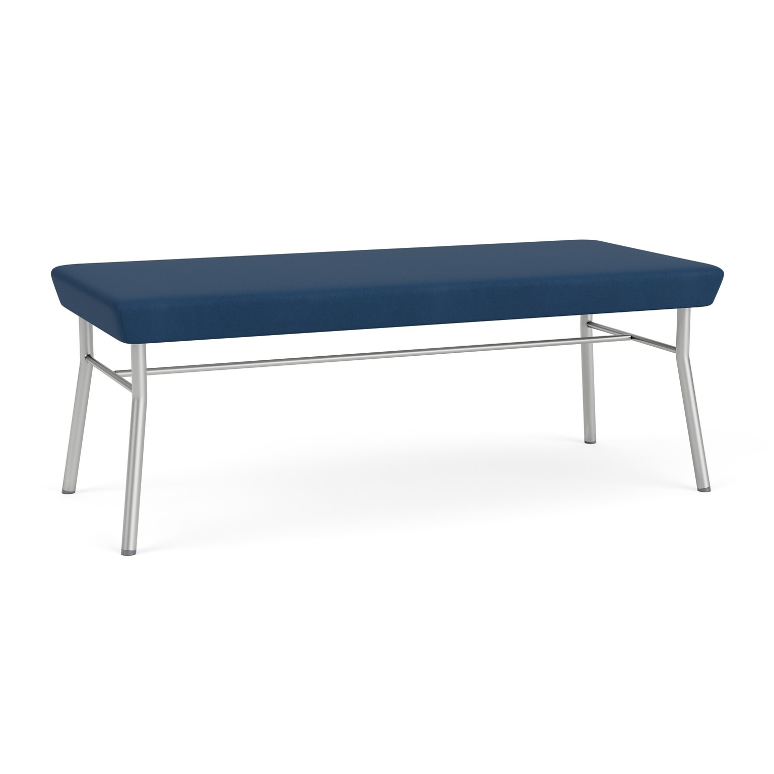 Lesro Chat Vinyl 2-Seat Bench, Patriot Plus Blue Ridge/Silver (CX2001.SSV-01PPBR)