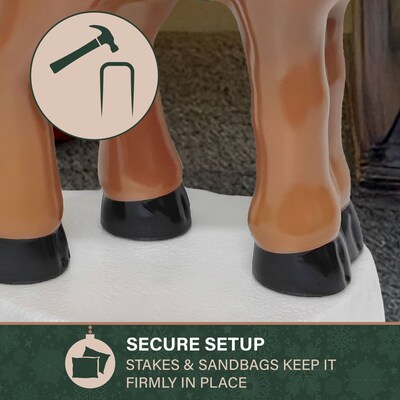 Fraser Hill Farm 28” Reindeer with Santa Hat Christmas Blow Mold (FFBM-1RND-MLT)