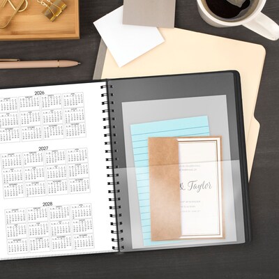2027 AT-A-GLANCE 8" x 11" Daily Appointment Book, Faux Leather Cover, Black (70-822-05-27)