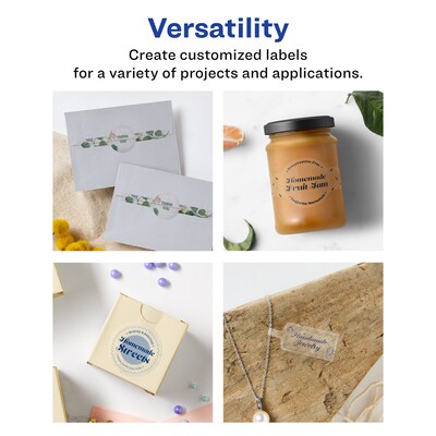 Avery Laser/Inkjet Decorative Edge Multipurpose Labels, 1-1/2" x 3-1/2", Clear, 1000/Box (94122)