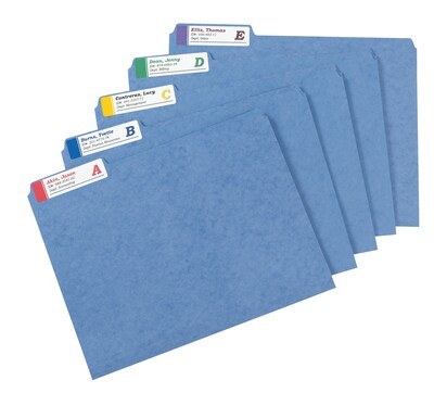 Avery Extra Large Laser/Inkjet File Folder Labels, 15/16 x 3 7/16, Assorted Colors, 18/Sheet, 25 S