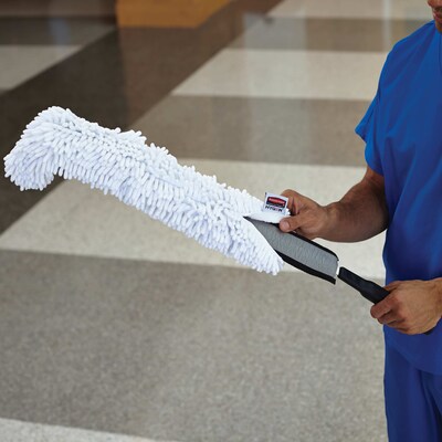 Rubbermaid Executive Series HYGEN Quick-Connect Flexi-Wand Microfiber Duster, White (FGQ85200WH00)