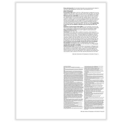 ComplyRight 2025 W-2 Tax Form, 1-Part, 4-Up, Employee Copy B, C, and 2, 50/Pack (520550)