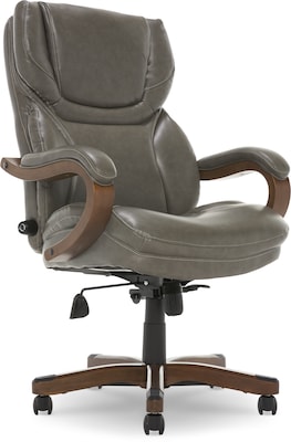 Serta Big and Tall Ergonomic Faux Leather Executive Big & Tall Chair, 350 lb. Capacity, Brown (43506